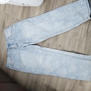 Paisley denim pants